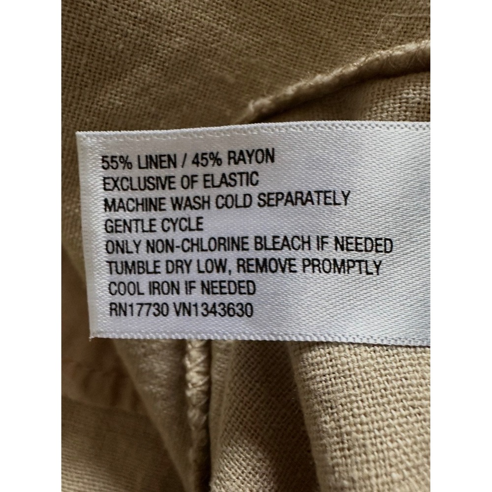 Universal Thread Tan Linen Blend Smocked Mini Sun Dress Pockets Womens Small - Picture 6 of 8